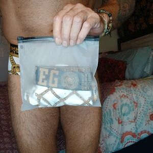 NWT Men's Gold and White Underwear Set